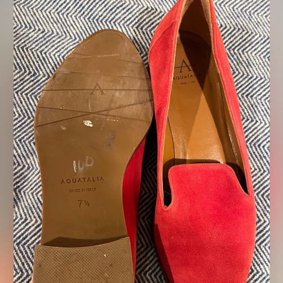 Aquaitalia red suede loafers size 7.5 US - Picture 5 of 7